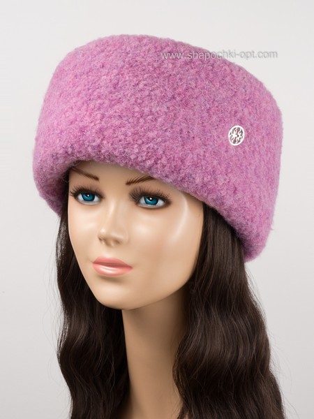 Женская шапка Фантазия на флисе розовая