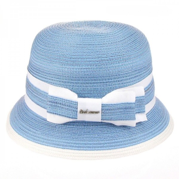 Жіночі міні-капелюшки блакитного кольору з бантом збоку D 050-03.02